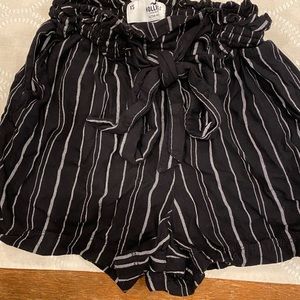 Hollister black and tan striped shorts.  Size XS.